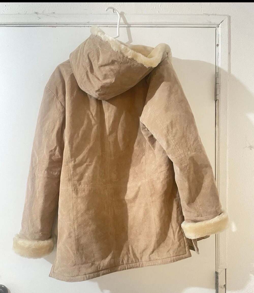 St. John's Bay Washable Suede Faux Fur Lined Hooded Jacket - Picture 5 of 9